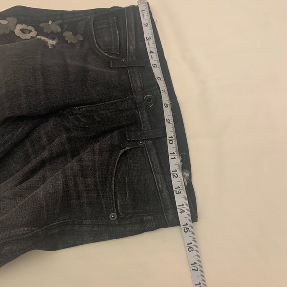 Lucky Brand Y2K Sienna Slim Boyfriend black embroidered low rise jeans size 0/25 - Picture 13 of 16